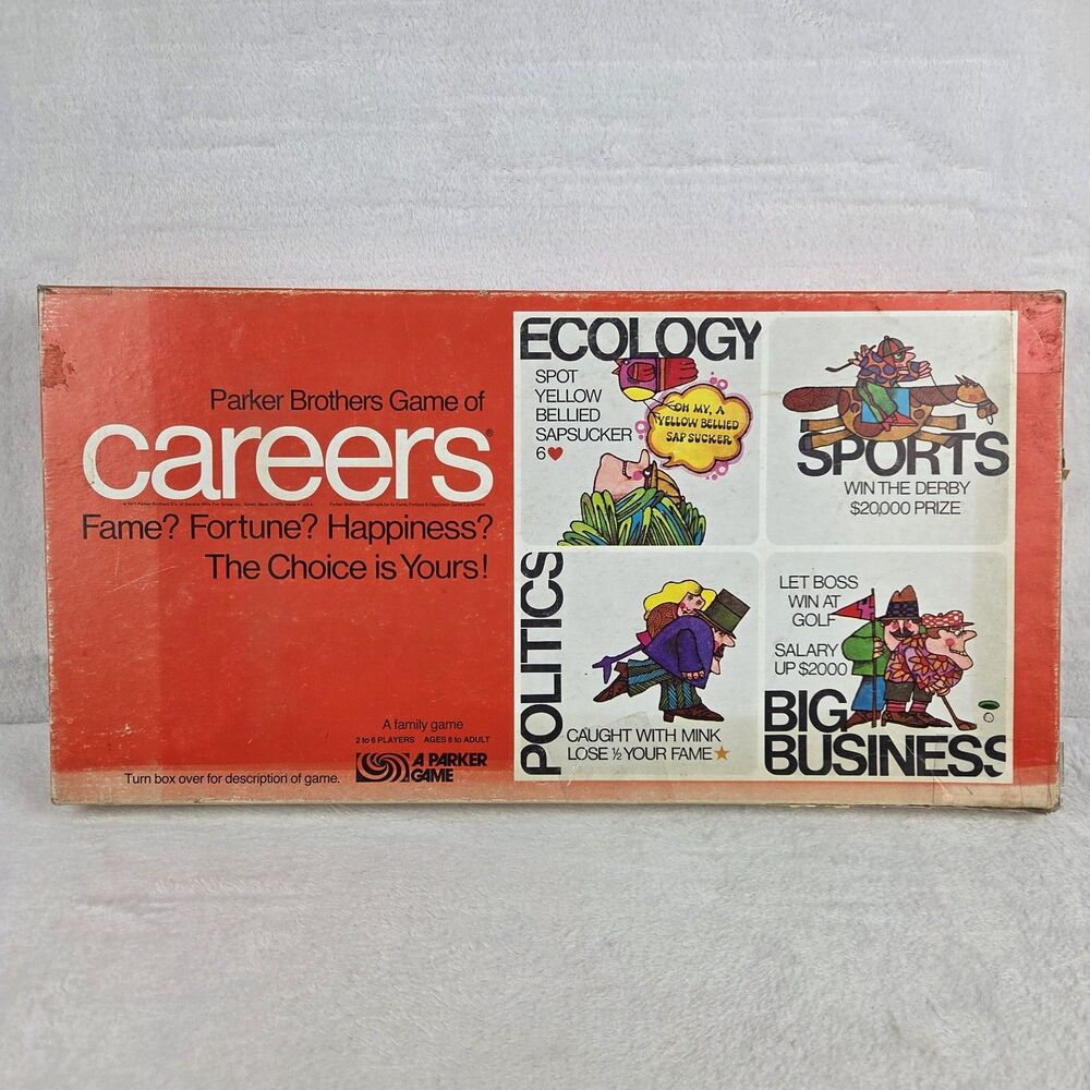 Vintage 1971 Careers Board Game Parker Brothers Complete With Score Sheets